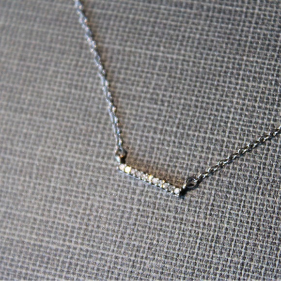 Adina Reyter Sterling Silver Diamond Bar Necklace - Picture 4 of 7